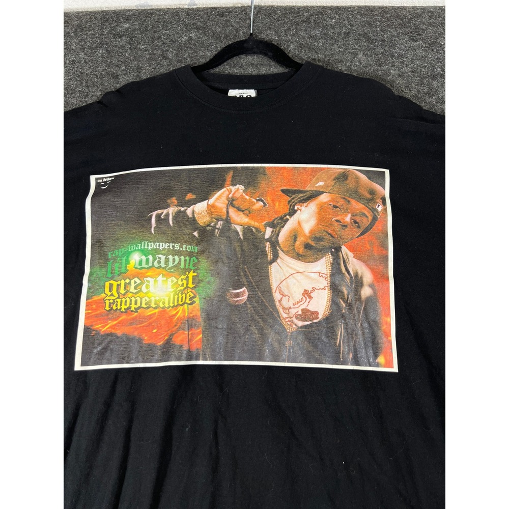 VTG 90s Lil Wayne Greatest Rapper Alive T-Shirt Mens Black 2XL Rap Tee Hip Hop